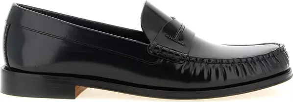 Black Calfskin Slip-On Loafers