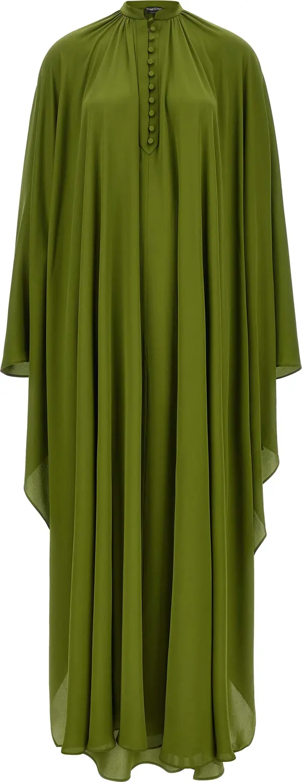 Bicolor Silk Long Dress