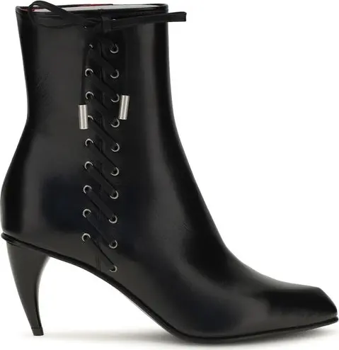 Black Calf Leather Bos Taurus Lace-Up Boots