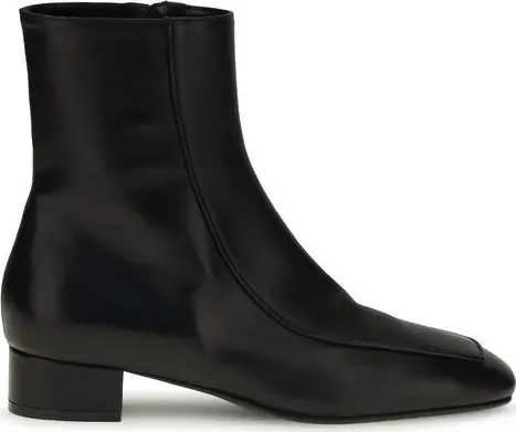 Black Calf Leather Bos Taurus Ankle Boots