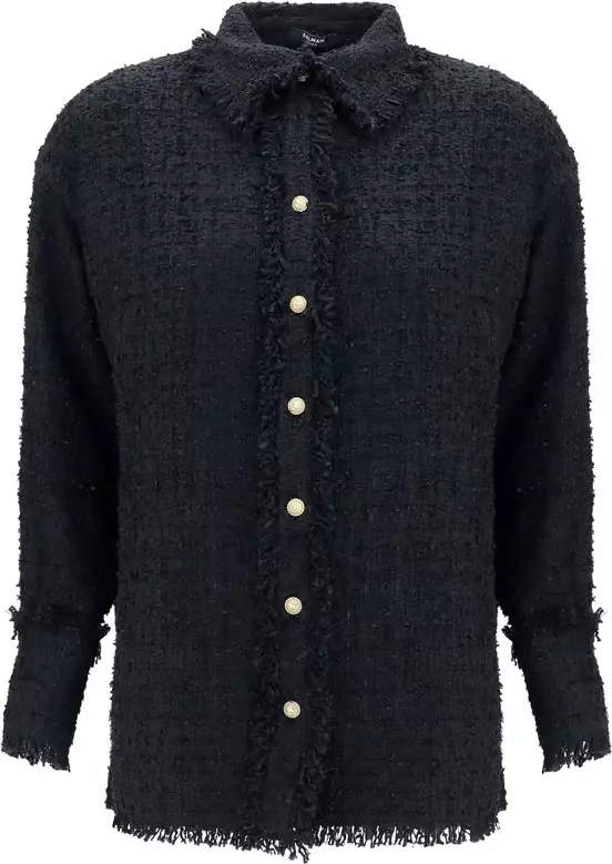 Black Polyamide Pattern Shirt
