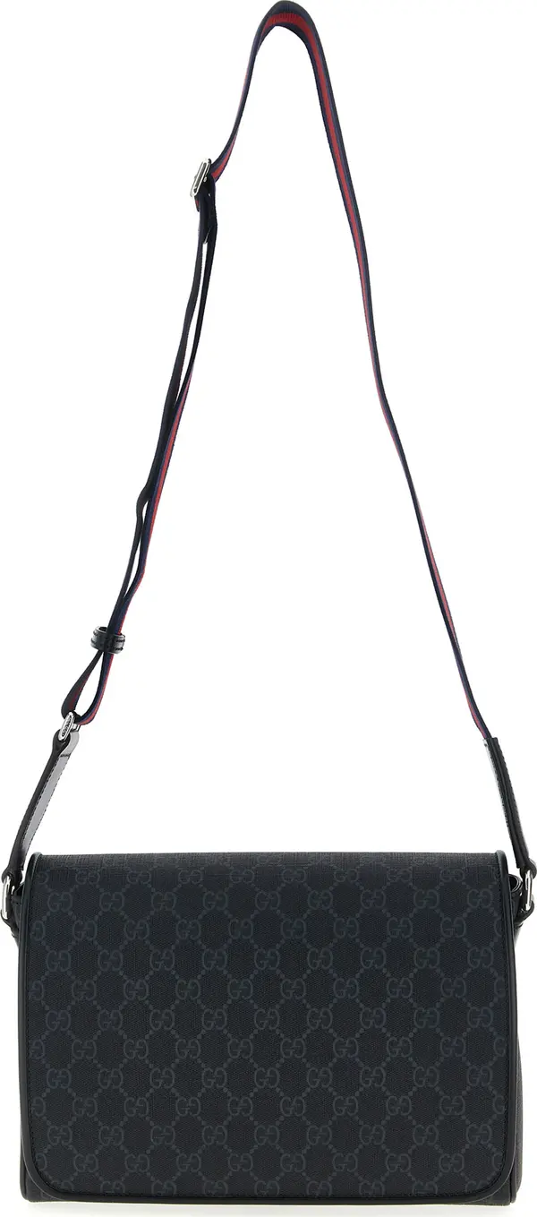 Black Polyethylene Crossbody Bag