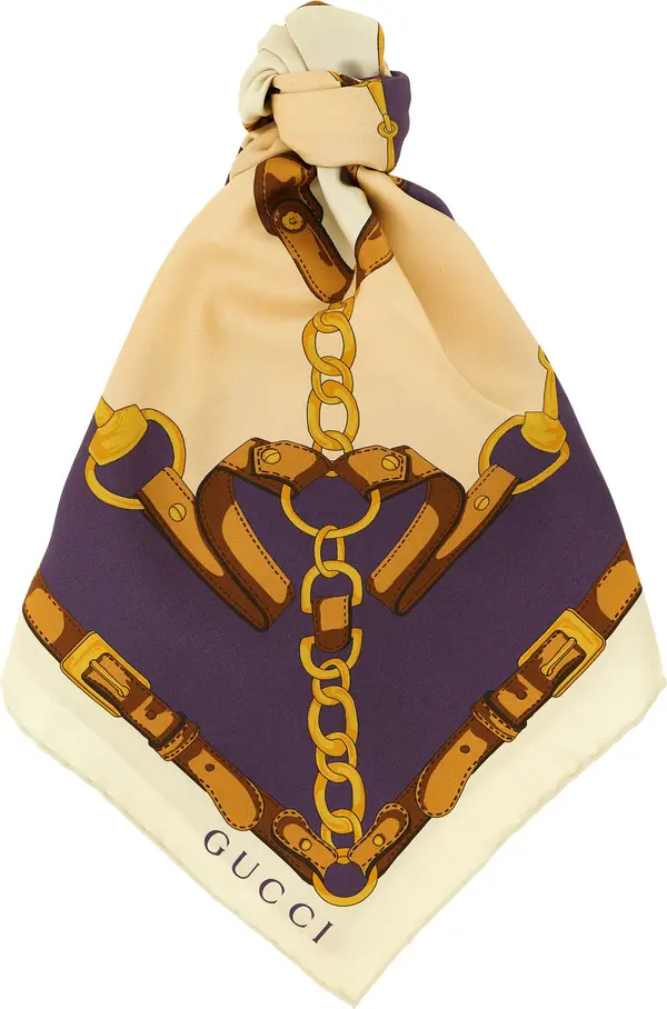 Beige Silk Scarf