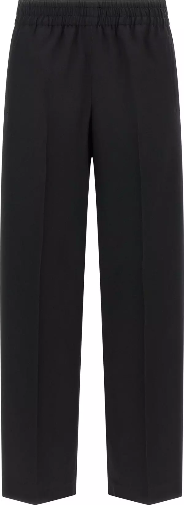 Black Virgin Wool Casual Pants