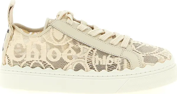 Beige Polyamide Low Top Sneakers