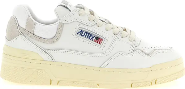 White Cowhide Low Top Sneakers