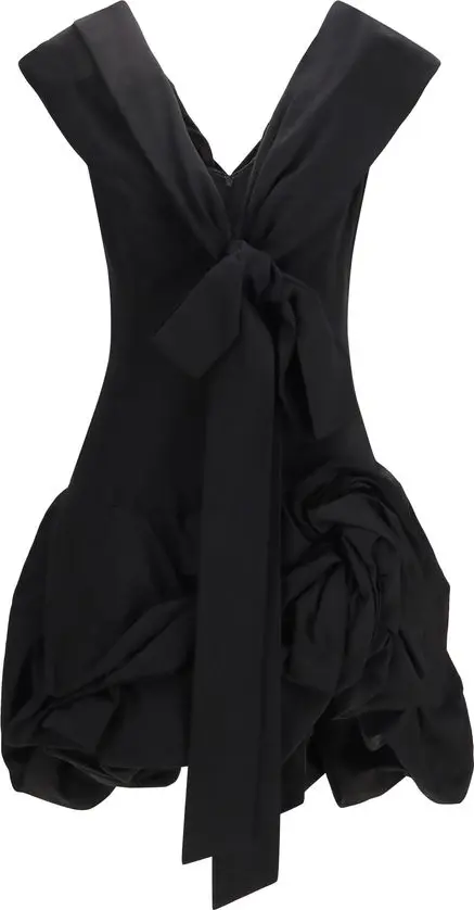 Black Cotton Cocktail Dress