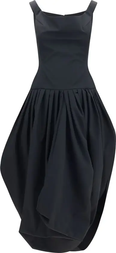 Black Polyester Casual Dress