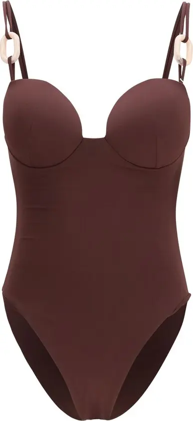Bordeaux Nylon One-Piece Swimsuit