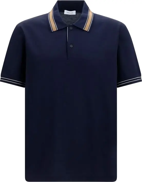 Blue Cotton Polo Shirt
