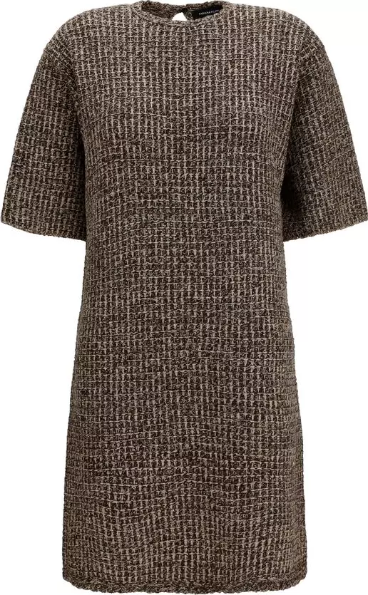 Brown Wool Oves Aries Casual Dress