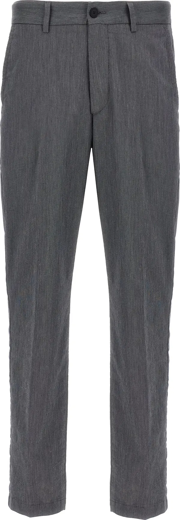 Blue Cotton Casual Pants
