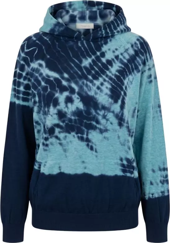 Blue Cotton Women Sweatshirt
