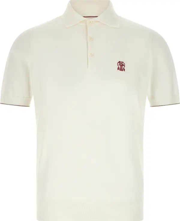 White Cotton Polo Shirt