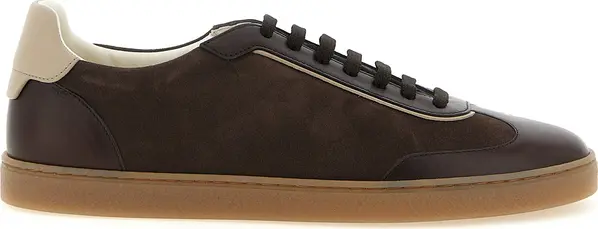 Brown Calfskin Low Top Sneakers