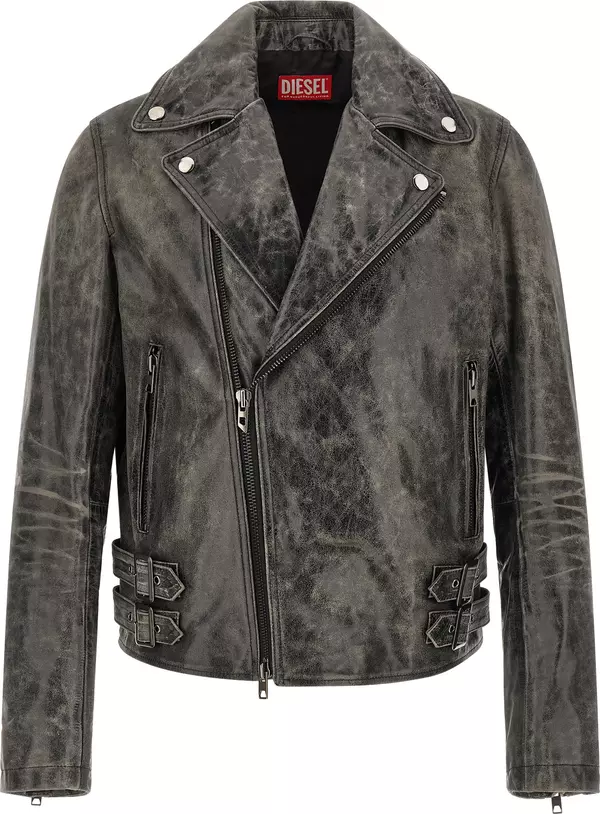 Gray Cowhide Leather Jacket