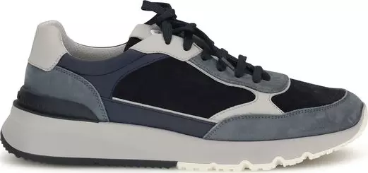 Blue Calf Leather Bos Taurus Athletic Sneakers