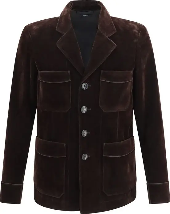 Brown Cotton Blazer