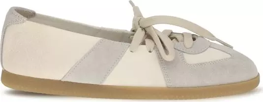 Beige Calf Leather Bos Taurus Ballet Flats