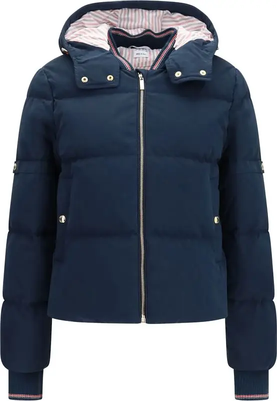 Blue Cotton Full-Length Jacket