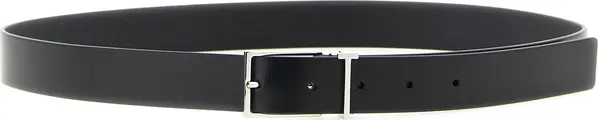 Black Calfskin Thin Belt