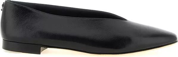 Black Leather Ballet Flats