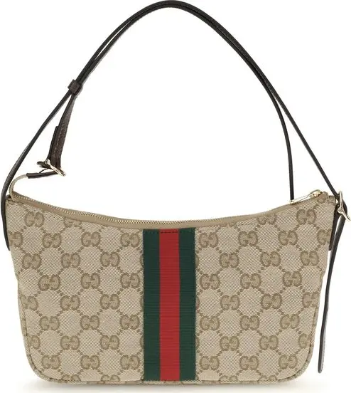 Beige Fabric Shoulder Bag