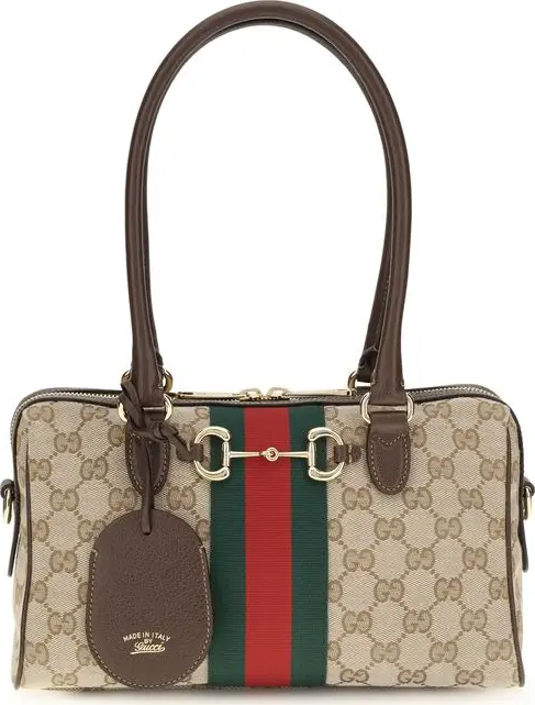 Beige Fabric Handbag