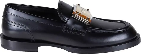 Black Calfskin Slip-On Loafers