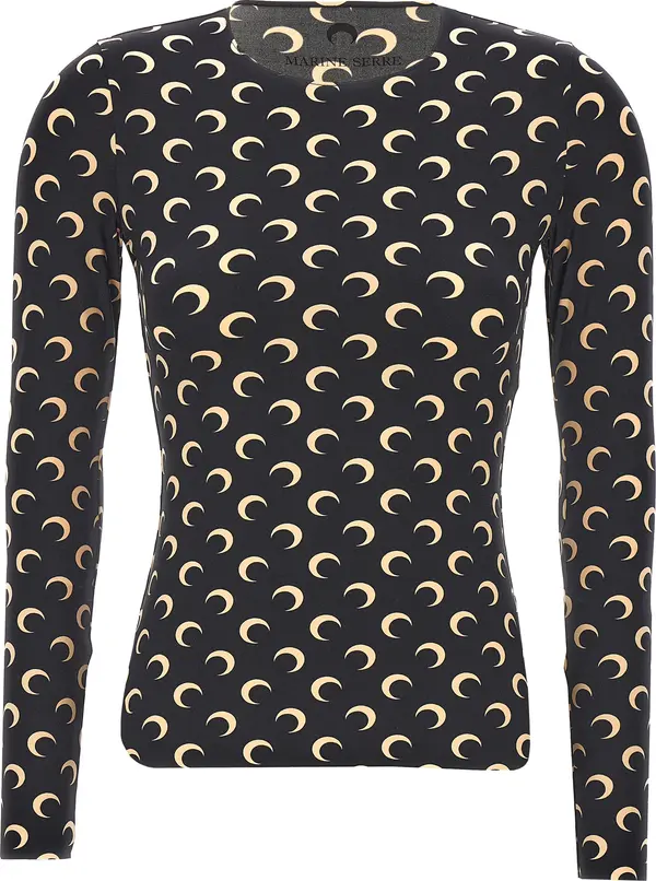 Black Polyamide Long Sleeve T-Shirt