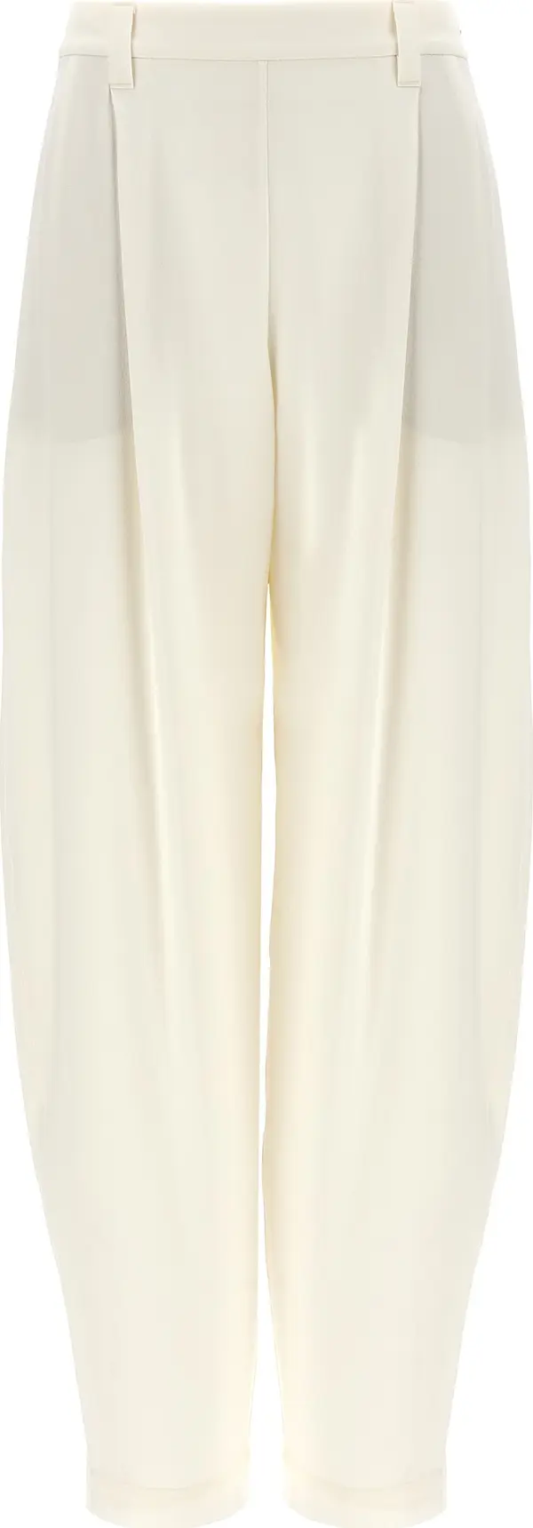 White Silk Casual Pants