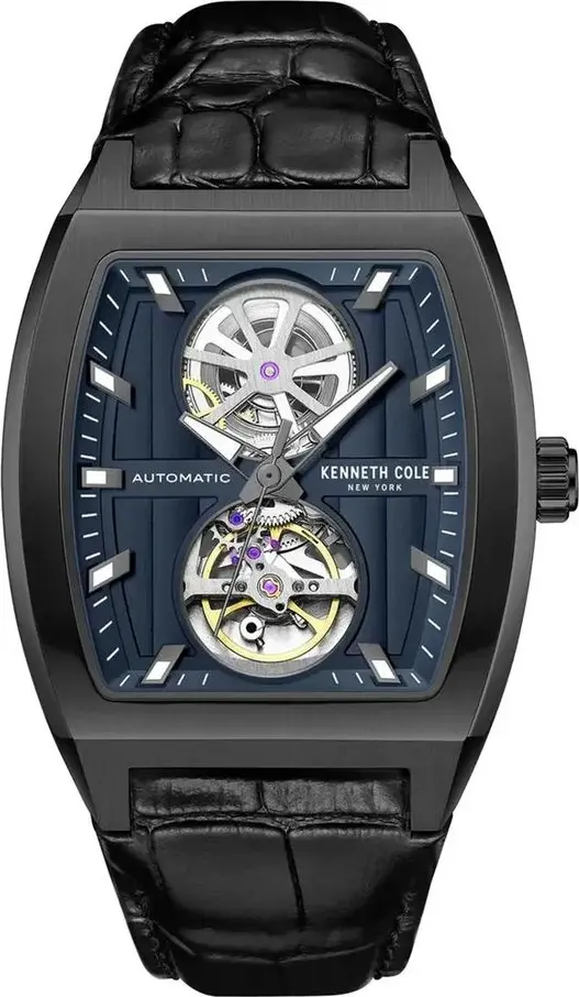 Black Leather Dress Watch