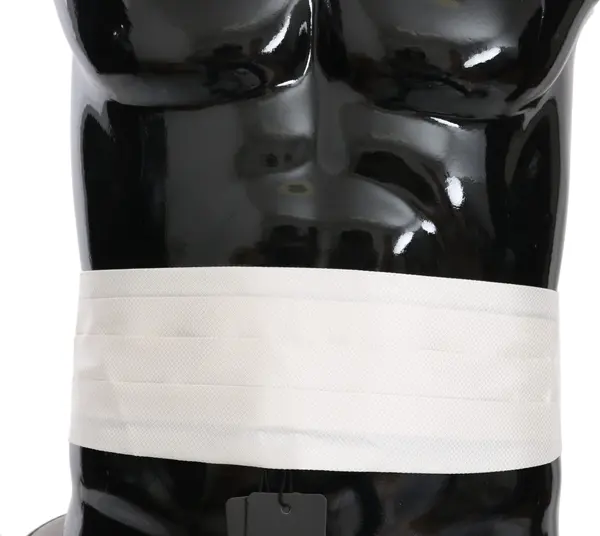 White Men Waist Belt 100% Silk Cummerbund