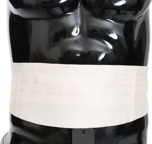 White Men Waist Belt 100% Silk Cummerbund