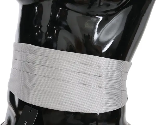 Gray Men Waist Belt 100% Silk Cummerbund