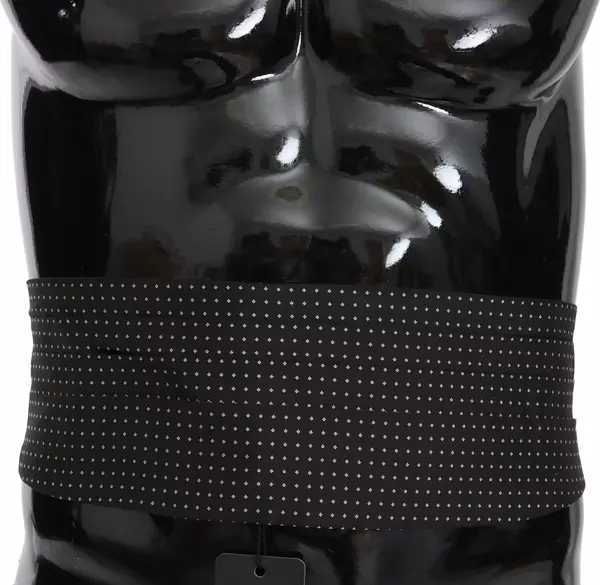 Black Dotted Waist Belt Silk Cummerbund
