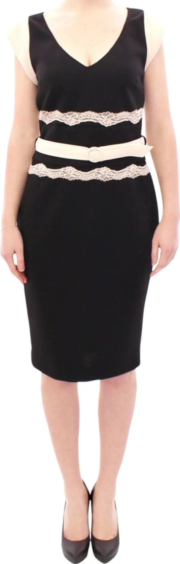Black lace sheath dress