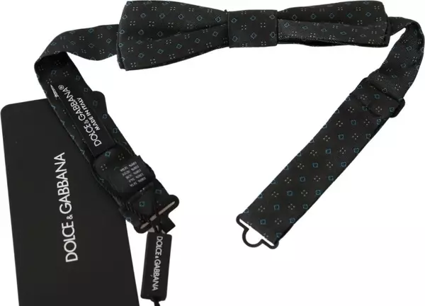 Gray Patterned Mens Necktie Papillon 100% Silk Bow Tie