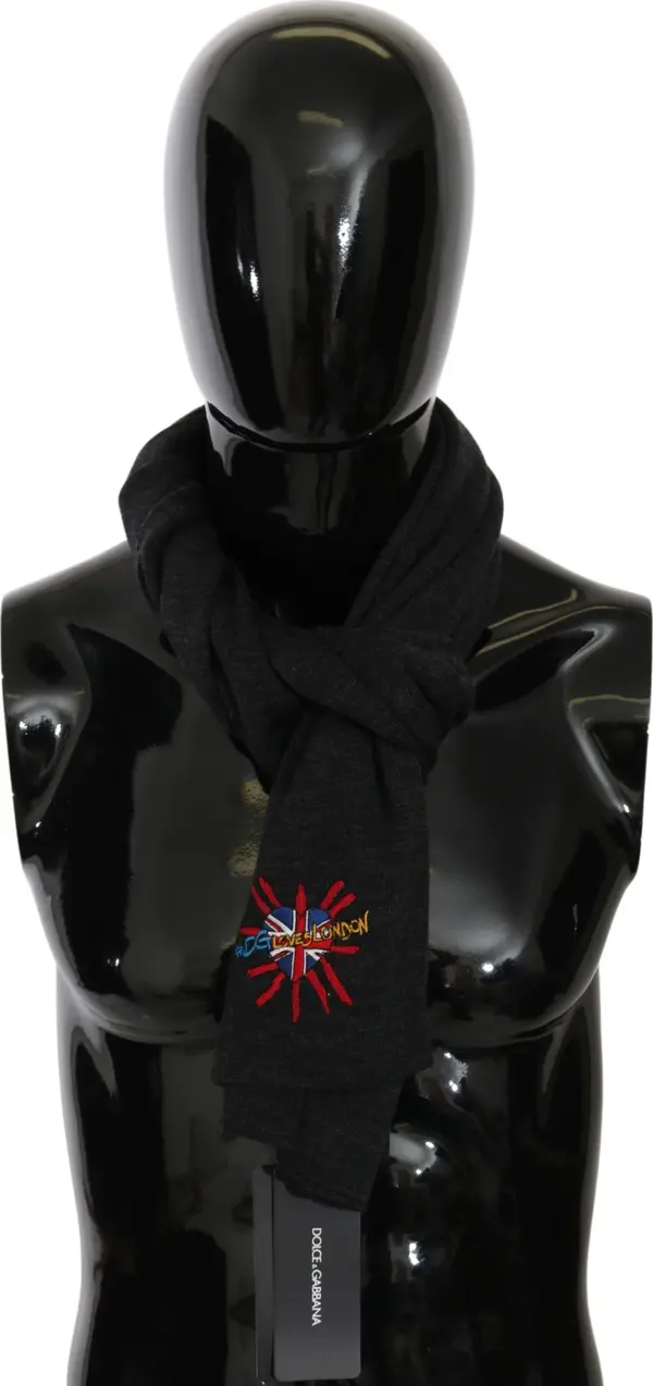Gray #DGLovesLondon Wool Wrap Wool Scarf
