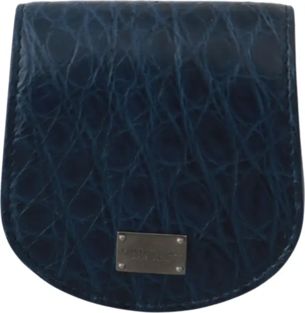 Blue Holder Pocket Wallet Blue Exotic Skin Condom Case