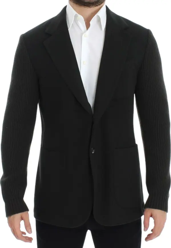Green cashmere two button blazer