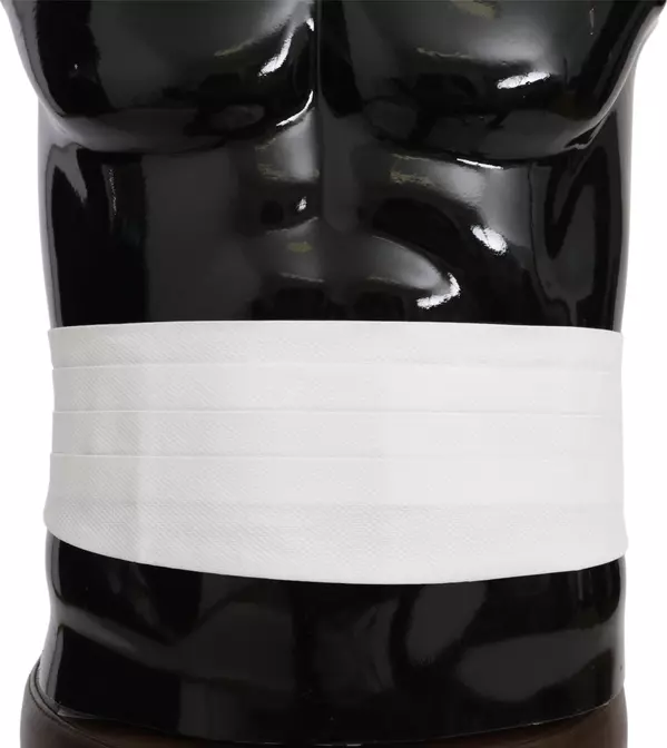 White Men Waist Belt Cotton Cummerbund