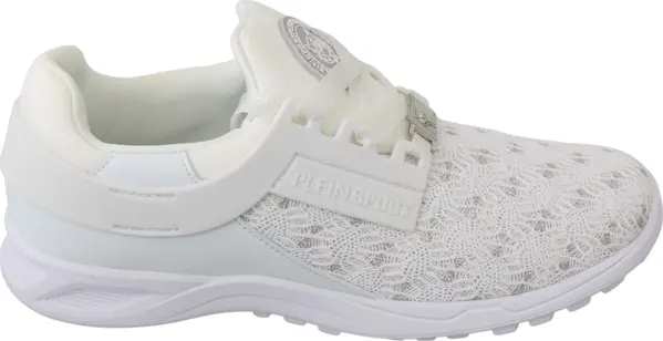 White Polyester Casual Sneakers Shoes