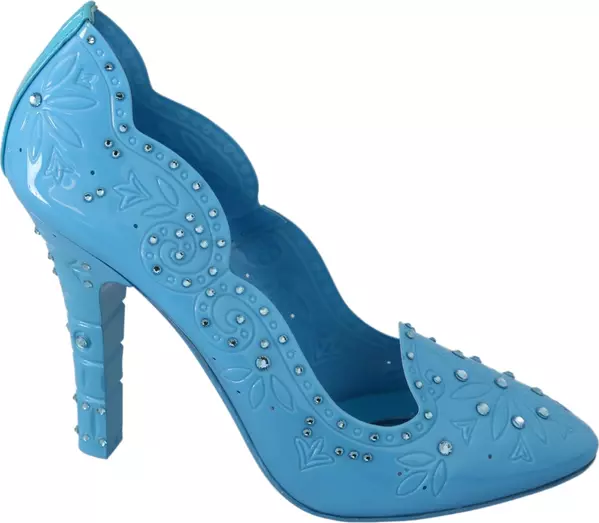 Blue Crystal Floral CINDERELLA Heels Shoes