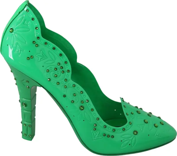 Green Crystal Floral Heels CINDERELLA Shoes