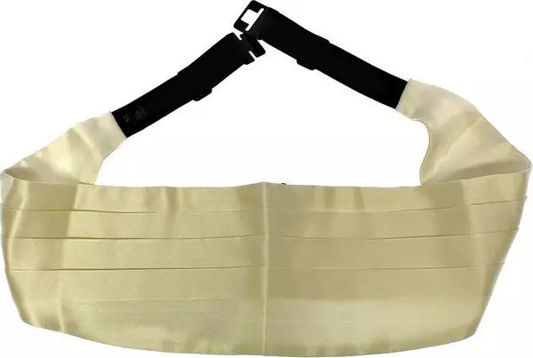 White Waist Silk Cummerbund Belt