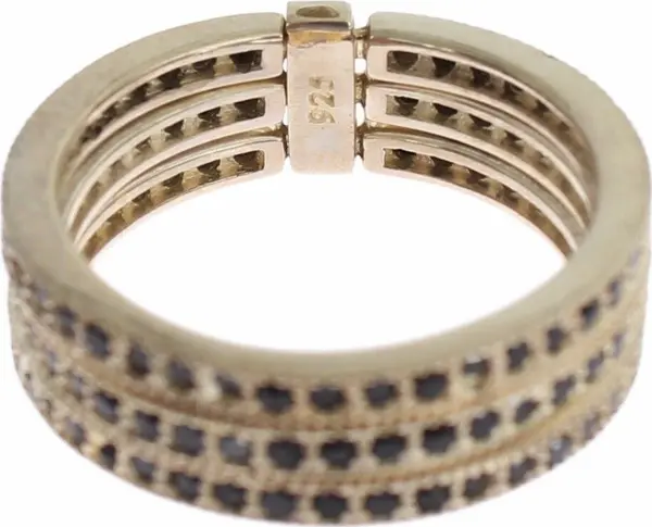 Black CZ 925 Sterling Silver Womens Ring