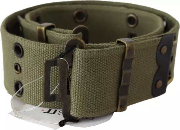 Green 100% Cotton Rustic Bronze Buckle Belt