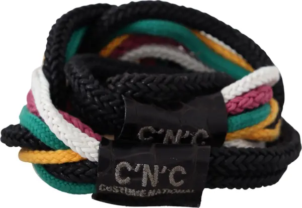 Multicolor Rope Leather Rustic Hook Buckle Belt