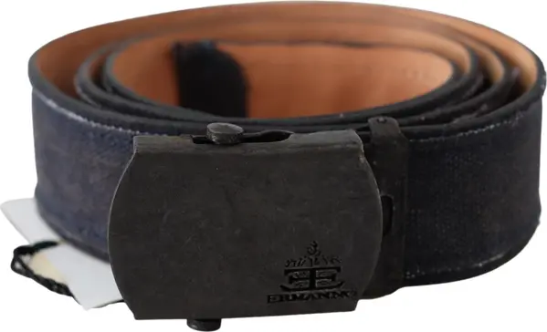 Blue Leather Ratchet Buckle Belt